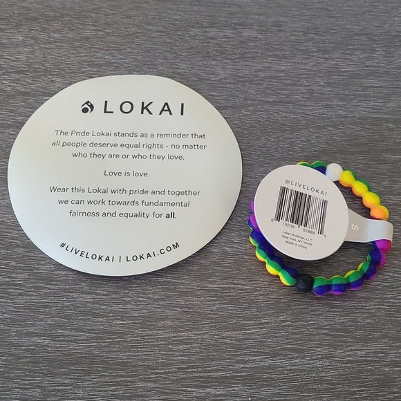 Lokai Bracelet Rainbow Swirl NWT Size Small Fashion Silicone Slip On - Picture 5 of 7